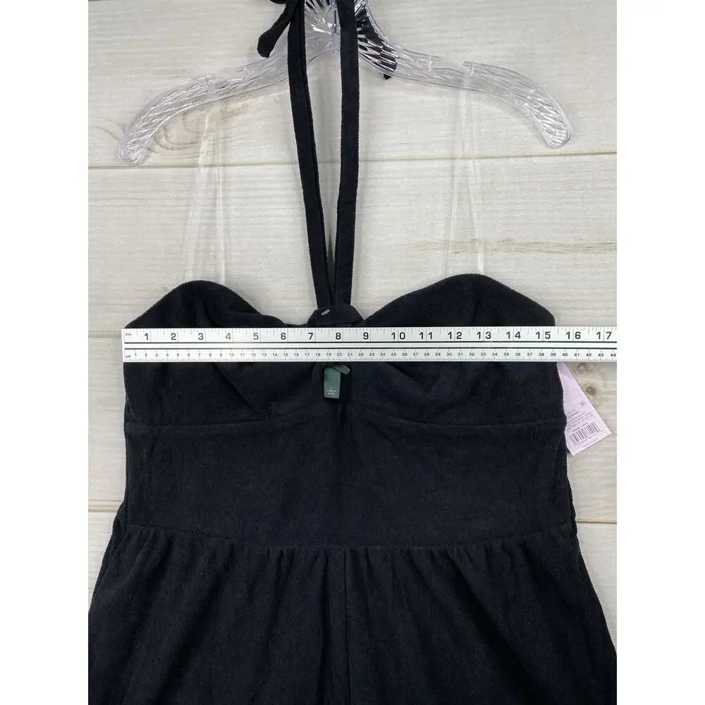Wild Fable Shortall Womens L Black Terry Cloth Short Romper Halter Beach NWT! - Picture 6 of 13